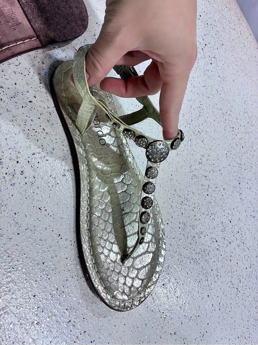 Bernardo Studded Metallic Sandals - Picture 5 of 6